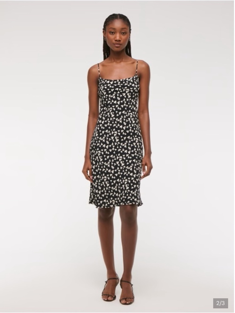 Abercrombie Julia Slip Dress Black and White Midi